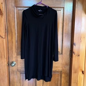 Eileen Fisher Black Long Sleeve Turtleneck Dress Size Medium